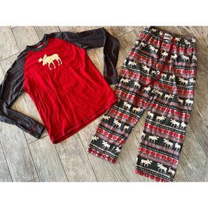 Lazy One Pajama Set Top Bottom size XS Extra Small Sleepwear‎ Moose Rustic